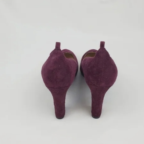 Cole Haan Grand O.S Burgundy suede chunky heel pumps size 7B - Picture 5 of 7